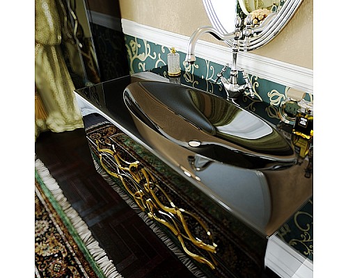 Тумба под раковину Clarberg Due amanti 100 DUE0110BLK подвесная Черная без ручек