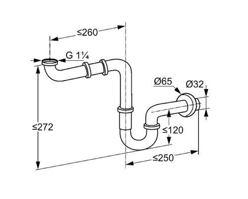 Сифон для раковины Kludi 1025505-00 Хром
