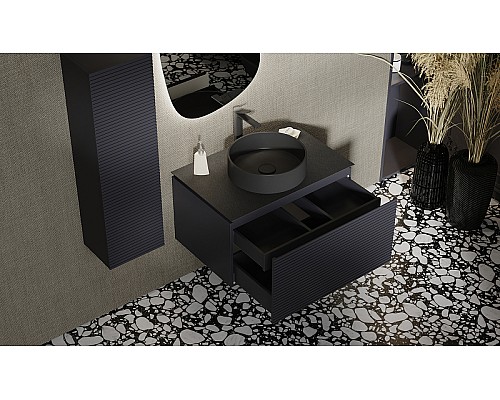 Тумба под раковину Jorno Stone 80 Stn.01.80/P/A/JR подвесная Антрацит Тумба под раковину Jorno Stone 80 Stn.01.80/P/A/JR подвесная Антрацит