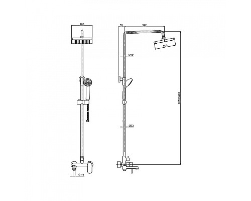 Душевая система Bravat Opal R F6125183CP-A2-RUS Хром