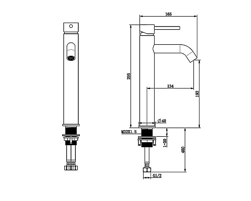 Смеситель для раковины Bronze de Luxe Scandi 1452C Хром