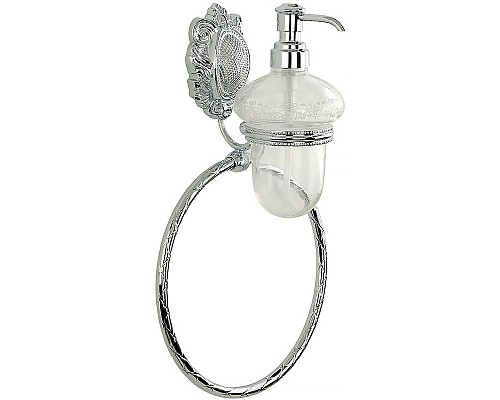 Дозатор для жидкого мыла с кольцом для полотенец Migliore Cleopatra 16655 Хром