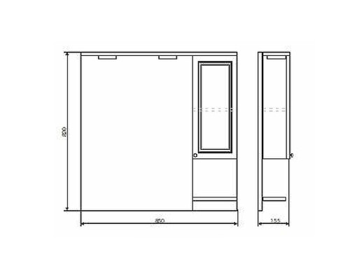 Зеркальный шкаф Comforty Севилья 85 Слоновая кость