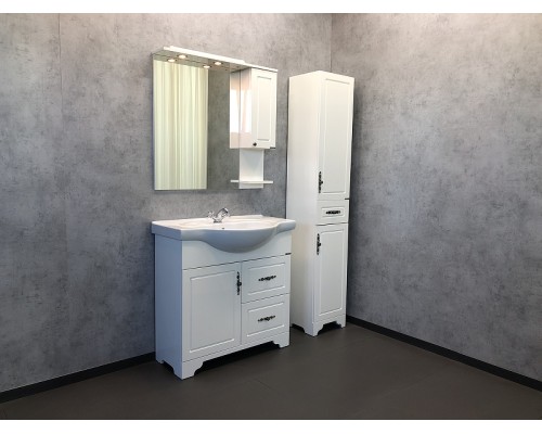 Зеркальный шкаф Comforty Севилья 85 Слоновая кость