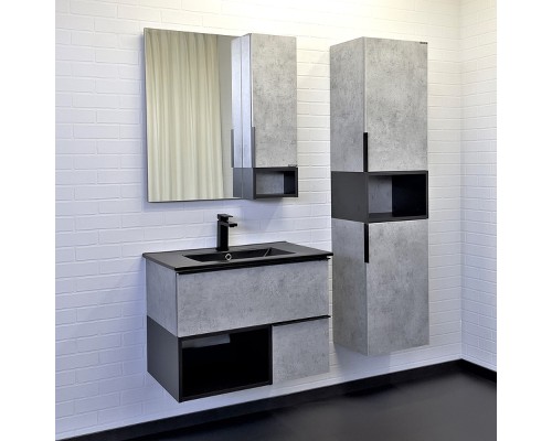 Зеркало со шкафом Comforty Франкфурт 75 00-00011079 Бетон светлый