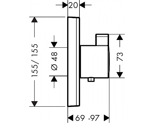 Смеситель для душа Hansgrohe ShowerSelect HighFlow 15760140 с термостатом бронза