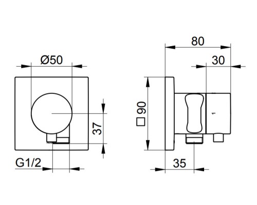 Переключатель потоков Keuco IXMO 59557 011202 Хром