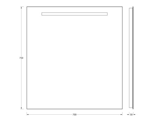 Зеркало Evoform Lumline 75х70 с подсветкой