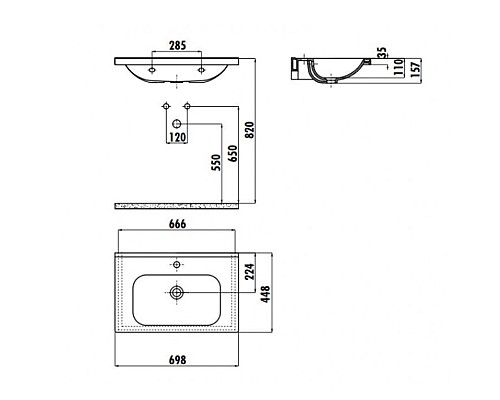 Раковина Creavit Ideal 70 ID070-00CB00E-0000 Белая