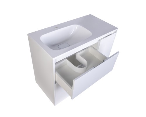 Тумба под раковину напольная Style Line Барселона 90 левая с выкатной корзиной, белая