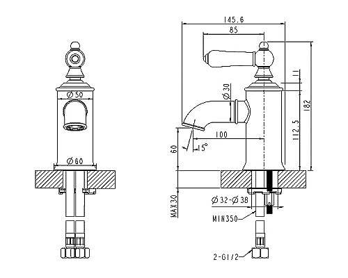 Смеситель для раковины Bravat Art Black F175109BM Черный матовый