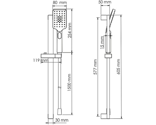 Душевой гарнитур WasserKRAFT A145 Хром