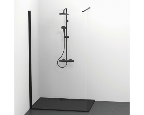 Душевая перегородка Ideal Standard Connect 2 120 профиль Черный стекло прозрачное