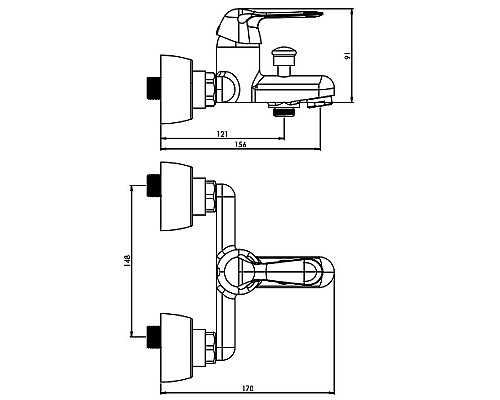 Смеситель для ванны Shouder Eco 460104 Хром