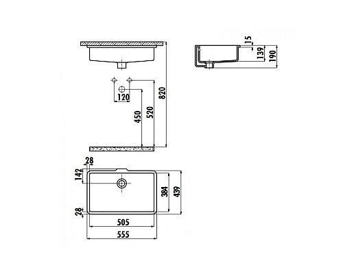 Раковина Creavit 55 TP738-00CB00E-0000 Белая