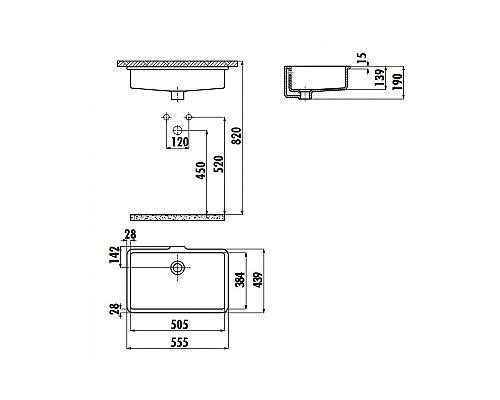 Раковина Creavit 55 TP738-00CB00E-0000 Белая