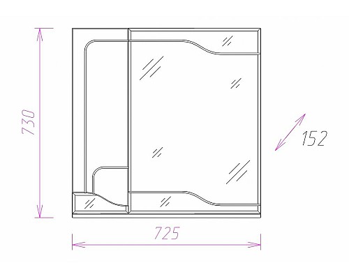 Зеркало со шкафом Onika Веронэлла 75.00 L 207521 Белое