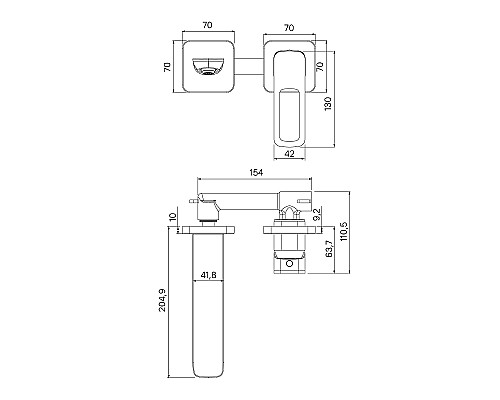 Смеситель для раковины Iddis Slide SLIBL00i65 Черный матовый