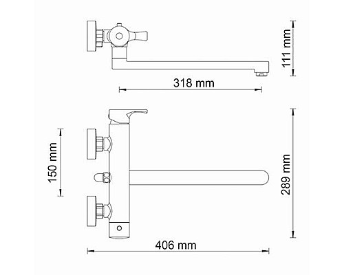 Смеситель для ванны WasserKRAFT 4802L с длинным изливом