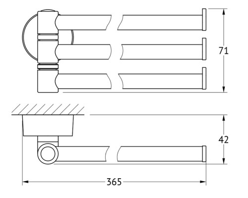 Держатель полотенец поворотный тройной (хром) FBS NOS 045 37 см