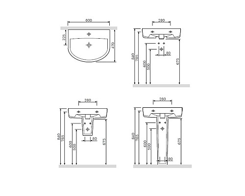 Раковина AM.PM Bliss L C534321WH 600 мм