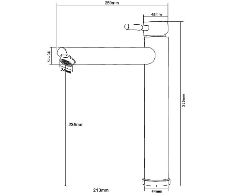 Смеситель для раковины Orange Steel M99-121b Черный матовый