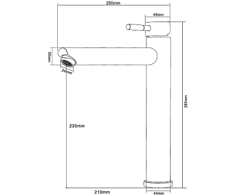 Смеситель для раковины Orange Steel M99-121b Черный матовый