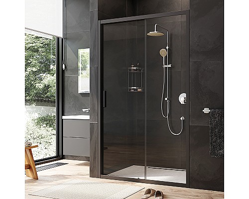 Душевая дверь AM.PM Gem 120 W90G-120-1-195BT профиль Черный матовый стекло прозрачное