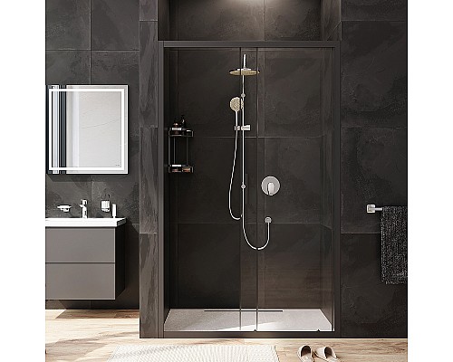 Душевая дверь AM.PM Gem 120 W90G-120-1-195BT профиль Черный матовый стекло прозрачное