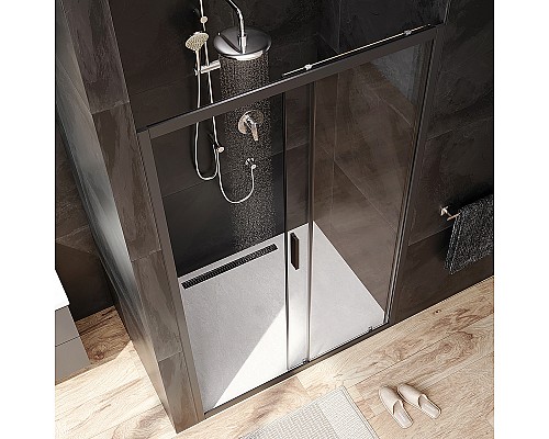 Душевая дверь AM.PM Gem 120 W90G-120-1-195BT профиль Черный матовый стекло прозрачное