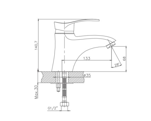 Смеситель для раковины Cron CN1001 Хром