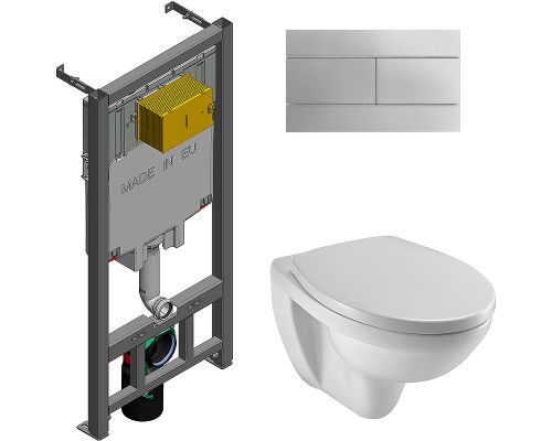 Комплект унитаза с инсталляцией Jacob Delafon Patio E21739RU-00 с сиденьем Микролифт и клавишей смыва