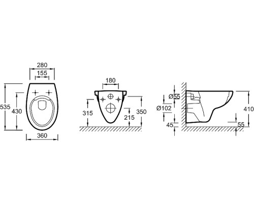 Комплект унитаза с инсталляцией Jacob Delafon Patio E21739RU-00 с сиденьем Микролифт и клавишей смыва
