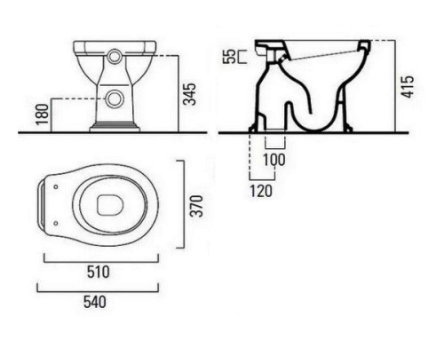 Унитаз GSI Classic 871011 приставной без бачка и сиденья