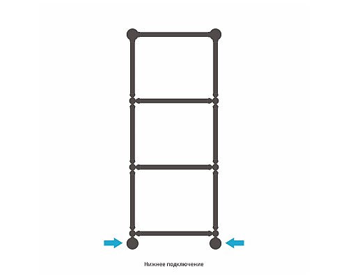 Полотенцесушитель водяной 1260х500 белый глянец Сунержа Ренессанс 1304 12-0280-1250