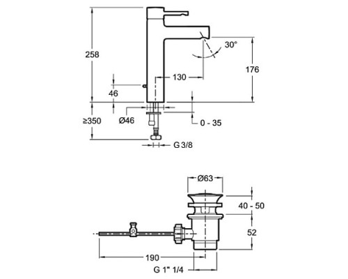 Смеситель для раковины Jacob Delafon E37303CP