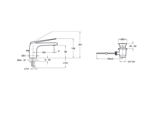 Смеситель для раковины Jacob Delafon E97345-CP