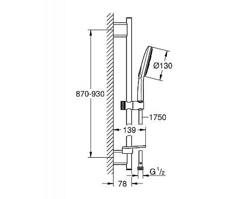 Душевой гарнитур Grohe Rainshower SmartActive 130 26578000 Хром