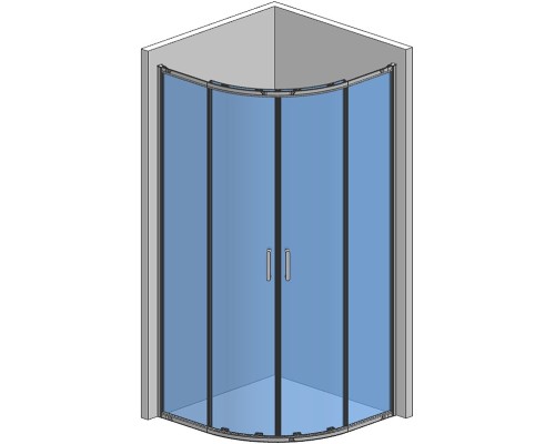 Душевой уголок AQUAme 80x80 профиль Хром стекло прозрачное