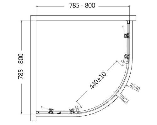 Душевой уголок AQUAme 80x80 профиль Хром стекло прозрачное