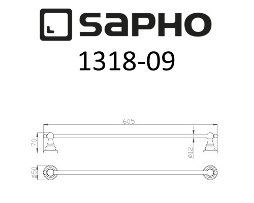 Полотенцедержатель Sapho Diamond 1318-09 Бронза