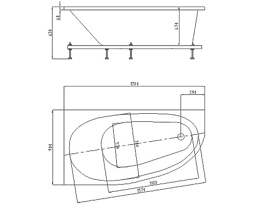 Акриловая ванна Aquatek Eco-friendly Дива 170х90 R DIV170-0000003