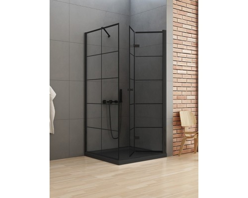 Душевое ограждение NEW TRENDY NEW SOLEO BLACK R 90x90x195 (черный)