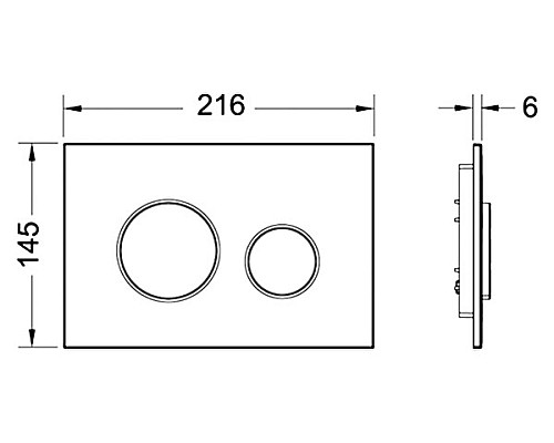 Клавиша смыва Tece Loop Plastic 9240921 (9240626) для унитаза Хром глянцевый