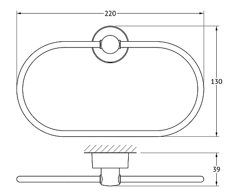 Держатель полотенца овальный (хром) FBS NOS 022