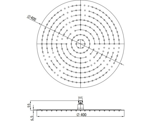 Верхний душ RGW Shower Panels SP-81-40 B 21148140-04 Черный