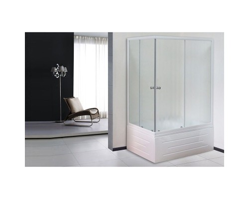 Душевой уголок Royal Bath BP 100х80 с поддоном профиль Белый стекло матовое