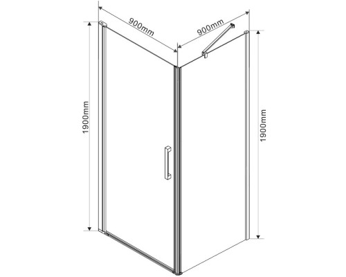 Душевой уголок Vincea Orta 90х90 VSR-1O9090CH-R профиль Хром стекло шиншилла
