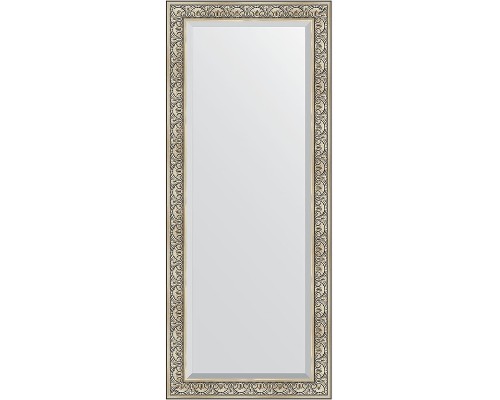 Зеркало Evoform Exclusive Floor 205х85 BY 6134 с фацетом в багетной раме - Барокко серебро 106 мм