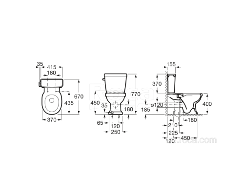 Чаша Roca Carmen напольная rimless 3420A7000